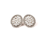 SILVER MINI OVAL CLEAR CRYSTALS POST - E420SCL