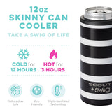 Swig Life SCOUT + Swig Fleetwood Black Skinny Can Cooler (12oz)